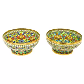 Coffee set for 2 persons, with stained glass enamels