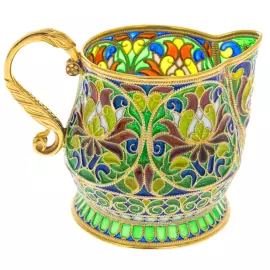 Coffee set for 2 persons, with stained glass enamels