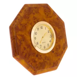 Table clock made of Karelian birch