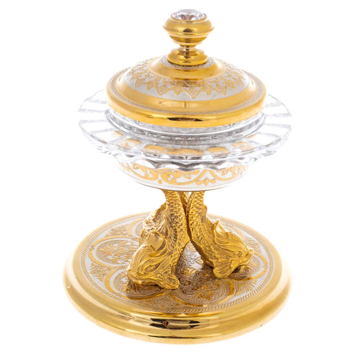Caviar bowl "On three whales" Zlatoust