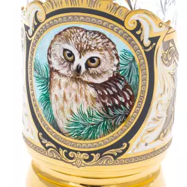 Чайный набор "Сова" на 1 персону, Златоуст