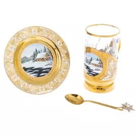 Чайный набор "Зима. Горы" на 1 персону, Златоуст