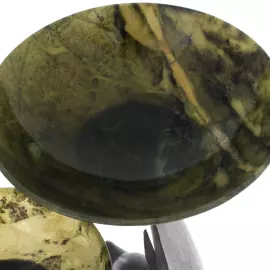 Malachite candy bowl "Two dolphins" Zlatoust