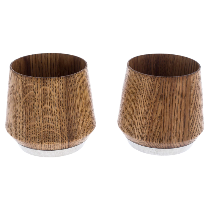 Set of glasses made of light stained oak "Classic" for 2 persons