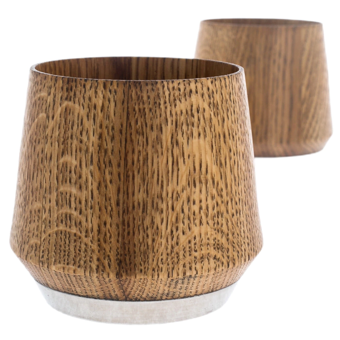 Set of glasses made of light stained oak "Classic" for 2 persons