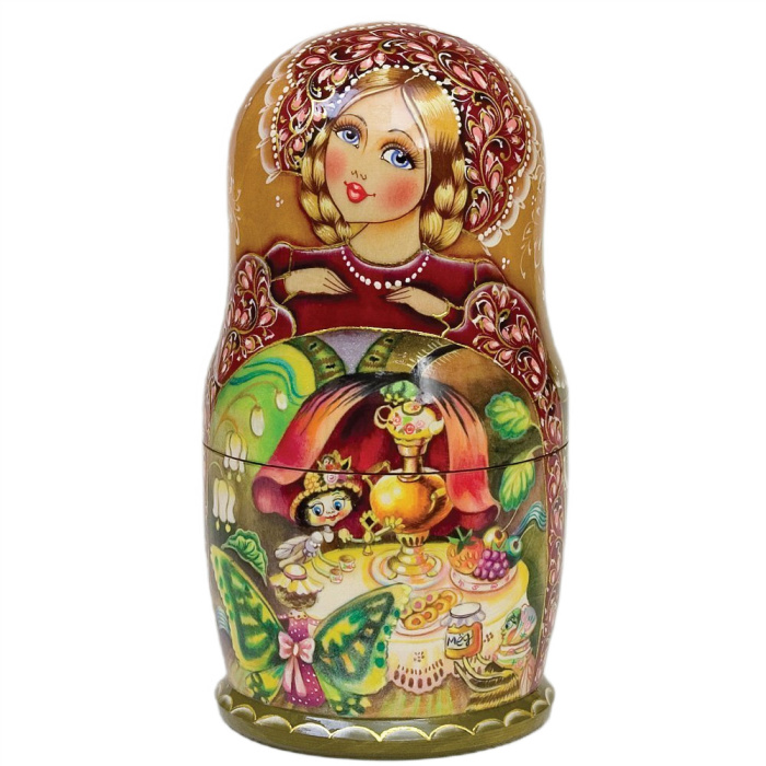 Matryoshka-a fairy tale from a lime tree "Fly Tsokotukha" for 7 seats