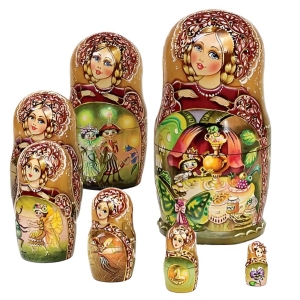 Matryoshka-a fairy tale from a lime tree "Fly Tsokotukha" for 7 seats