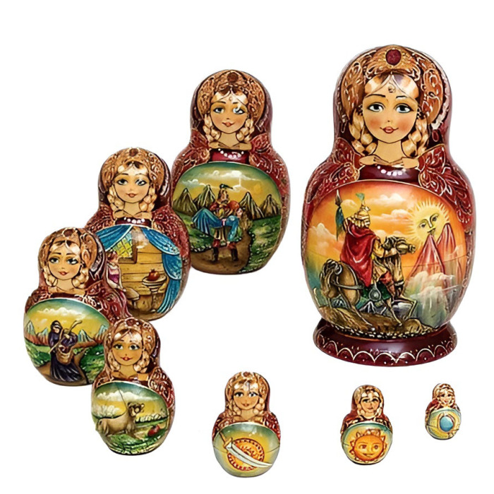 Matryoshka-a fairy tale from a lime tree "Sleeping Beauty" for 10 people