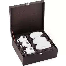 Трио кофейных чашек из фарфора "Петербург" с серебряными накладками