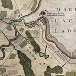 Карта течения реки Невы из Ладожского озера к Санкт-Петербургу