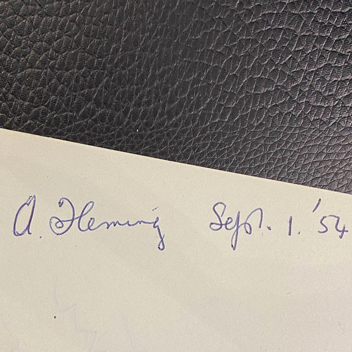 The autograph of the British microbiologist Alexander Fleming