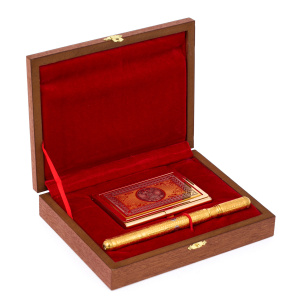 Business card holder "Coat of Arms of the Russian Federation" with a pen