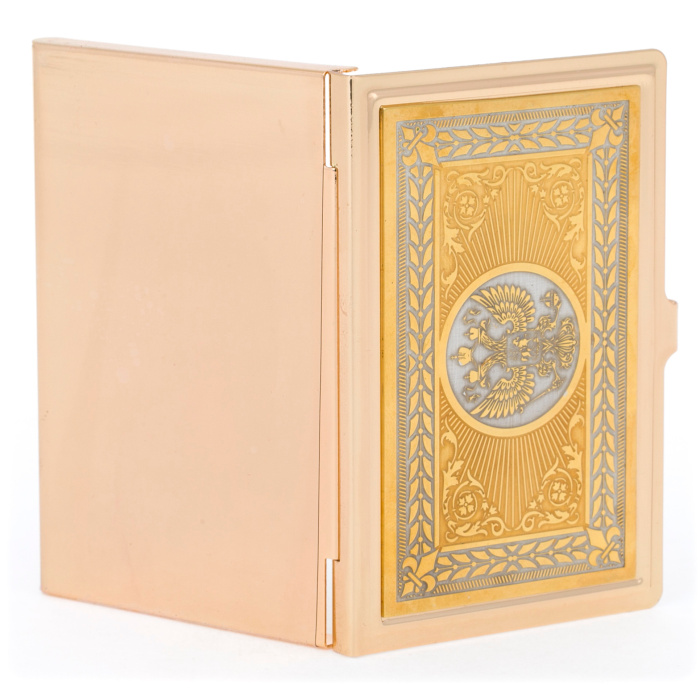 Business card holder "Coat of Arms of the Russian Federation" with a pen