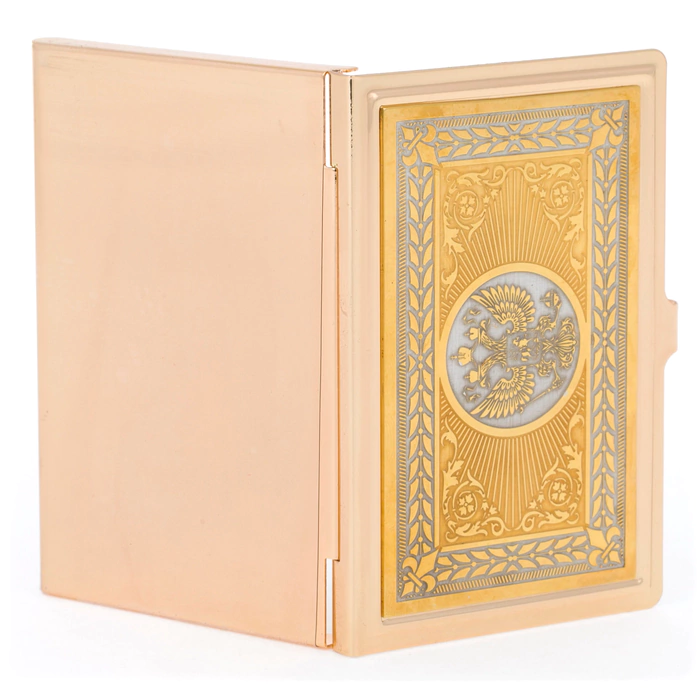 Business card holder "Coat of Arms of the Russian Federation" with a pen
