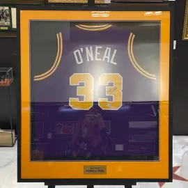 LSU Tigers T-shirt signed by basketball player Shaquille O'Neal