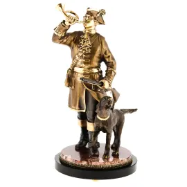 Статуэтка бронзовая "Охотник" на яшме Статуэтка бронзовая "Охотник" на яшме