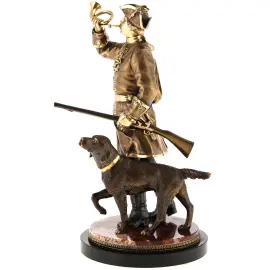 Статуэтка бронзовая "Охотник" на яшме Статуэтка бронзовая "Охотник" на яшме