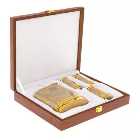 Vodka set with a flask "Coat of Arms of the Russian Federation" for 3 persons, Zlatoust