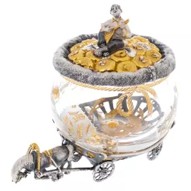 Сухарница из хрусталя и серебра "Вершки и корешки"