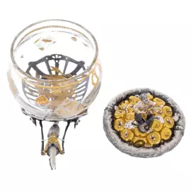 Сухарница из хрусталя и серебра "Вершки и корешки"