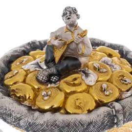 Сухарница из хрусталя и серебра "Вершки и корешки"