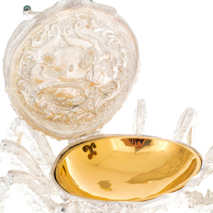 Silver-plated caviar bowl "Crab"