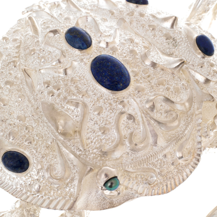 Silver-plated caviar bowl "Crab"
