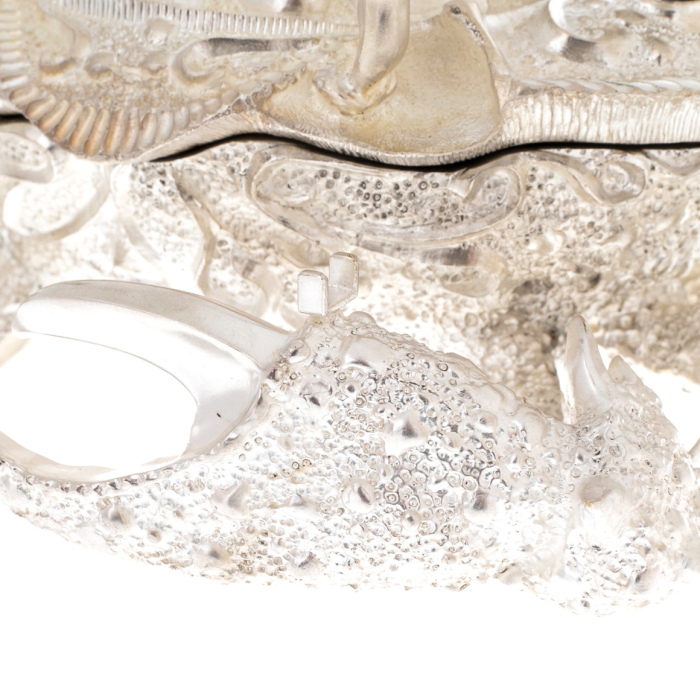 Silver-plated caviar bowl "Crab"