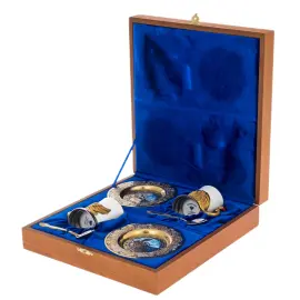 Кофейный набор "Лебеди" на 2 персоны, Златоуст