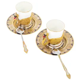 Кофейный набор "Лебеди" на 2 персоны, Златоуст