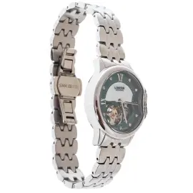 Наручные механические часы с автоподзаводом Lincor UNI зеленые с серебристым ремешком