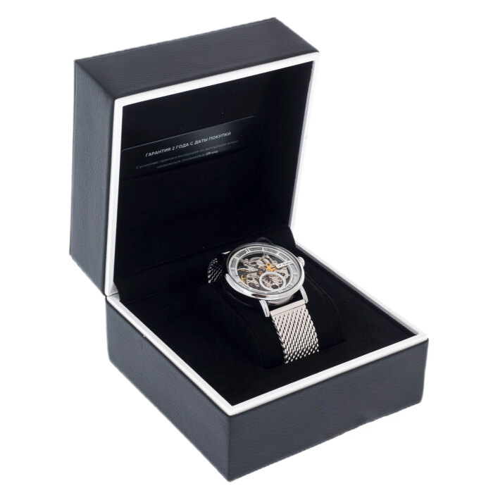 Automatic mechanical wristwatch Lincor "Meteorite" silver