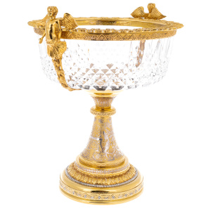 Crystal vase for sweets "Angels" Zlatoust