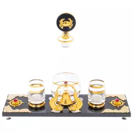 Набор для виски "Морской" на 2 персоны, 4 предмета, Златоуст