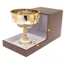 Ваза для конфет "Лебеди" на мраморной подставке, Златоуст