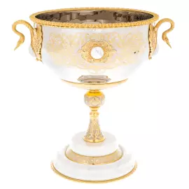 Ваза для конфет "Лебеди" на мраморной подставке, Златоуст