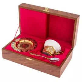 Набор чайный "Герб РФ" на 1 персону, Златоуст