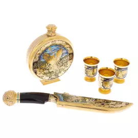 Hunting set "Owls" for 3 persons, Zlatoust