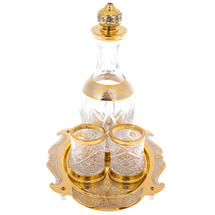 Drinking vodka set for 2 persons, Zlatoust