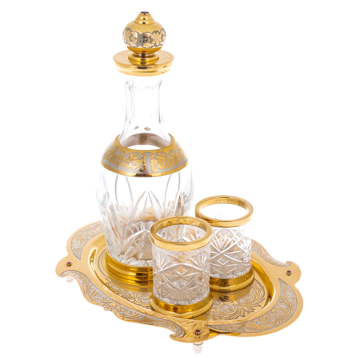 Drinking vodka set for 2 persons, Zlatoust