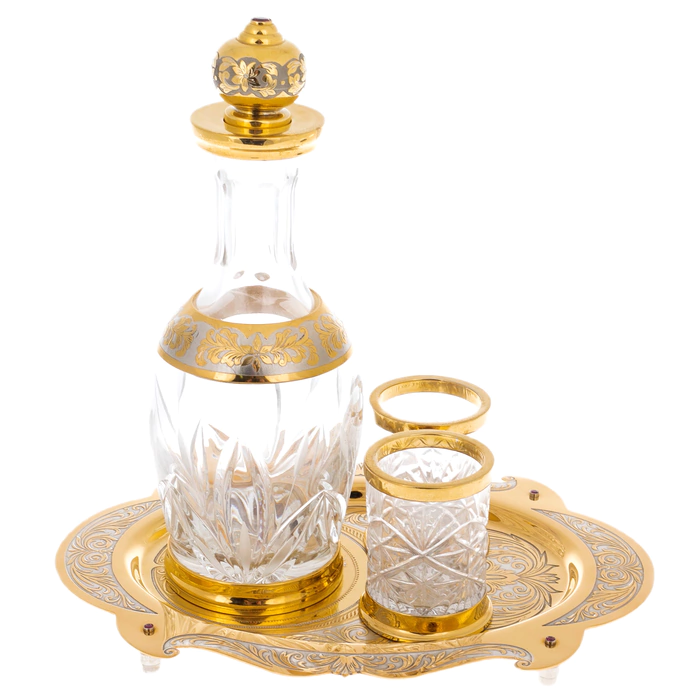 Drinking vodka set for 2 persons, Zlatoust