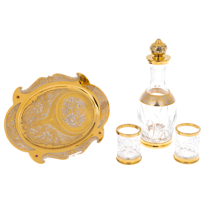 Drinking vodka set for 2 persons, Zlatoust