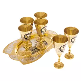 Набор для водки "Россия" на 6 персон, Златоуст