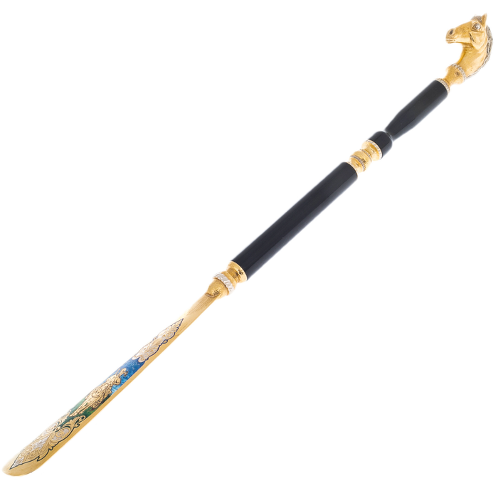 Shoe spoon "Horse" with enamels, Zlatoust