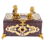 Jewelry box made of jasper "Angels" Zlatoust