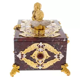 Шкатулка для украшений  из яшмы "Ангелочки" Златоуст