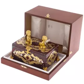 Шкатулка для украшений  из яшмы "Ангелочки" Златоуст