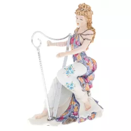 Статуэтка из фарфора "Дама с арфой"