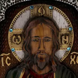 Икона из дуба "Господь Вседержитель"