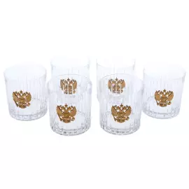 Set of glasses for whiskey "Coat of Arms of Russia" for 6 persons